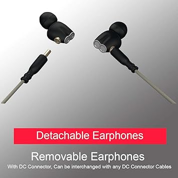 Sound One Detachable Bluetooth Earphones, 2 in 1 with Wired Cable 3.5mm Jack Included (DC-111)