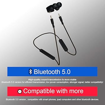 Sound One Detachable Bluetooth Earphones, 2 in 1 with Wired Cable 3.5mm Jack Included (DC-111)